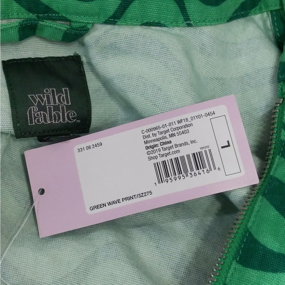 👯‍♀️Host Pick⚡️Wild Fable Green Wave Print Jacket- w/ flaw - Picture 10 of 11